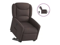 Poltrona| Poltrona Confortável | Poltrona reclinável elevatória elétrica tecido -escuro SHL498294 Castanho