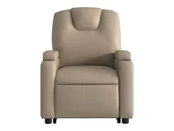 Best Poltrona Confortável | Poltrona reclinável elevatória elétrica couro artif. cappuccino SHL677377 Castanho