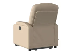Best Poltrona Confortável | Poltrona reclinável elevatória elétrica couro artif. cappuccino SHL677377 Castanho