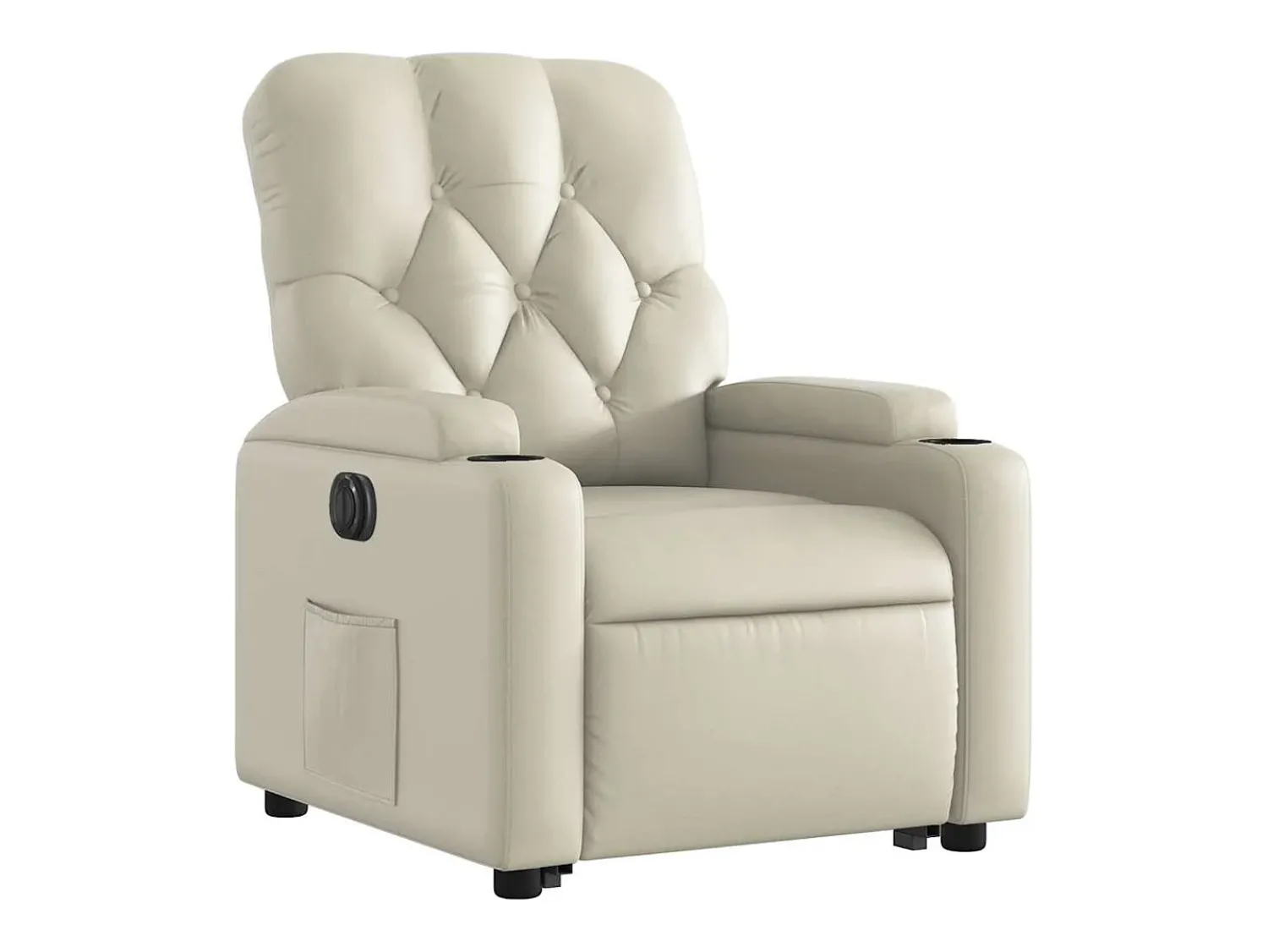 Poltrona* Poltrona Confortável | Poltrona reclinável elevatória elétrica couro artificial SHL690439 Creme