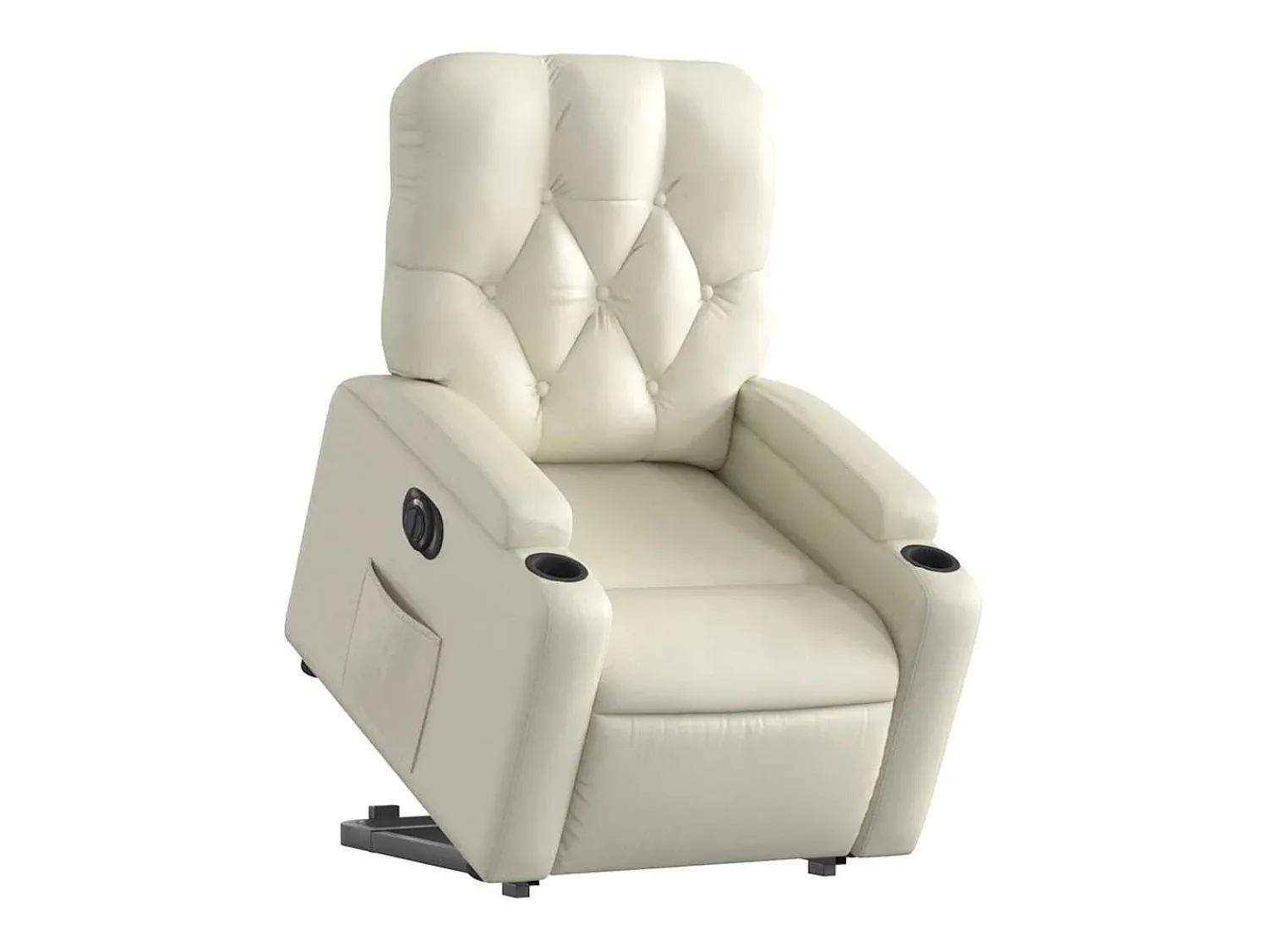 Poltrona* Poltrona Confortável | Poltrona reclinável elevatória elétrica couro artificial SHL690439 Creme