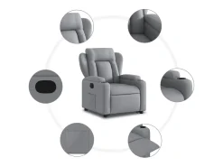 Poltrona* Poltrona Confortável | Poltrona reclinável elevatória tecido -claro SHL732591 Cinzento