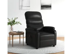 Clearance Poltrona Confortável | Poltrona reclinável elétrica couro artificial SHL384599 Preto