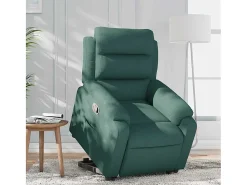 Online Poltrona Confortável | Poltrona reclinável elevatória tecido verde-escuro SHL925314 Verde pinho