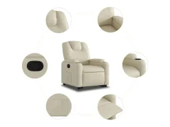 Poltrona* Poltrona Confortável | Poltrona reclinável elevatória couro artificial cor SHL783590 Creme