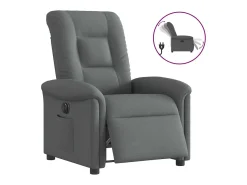 Poltrona Confortável | Poltrona reclinável elétrica tecido cinzento-escuro SHL498333^ Poltrona