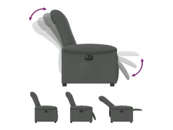 Poltrona Confortável | Poltrona reclinável elétrica tecido cinzento-escuro SHL498333^ Poltrona