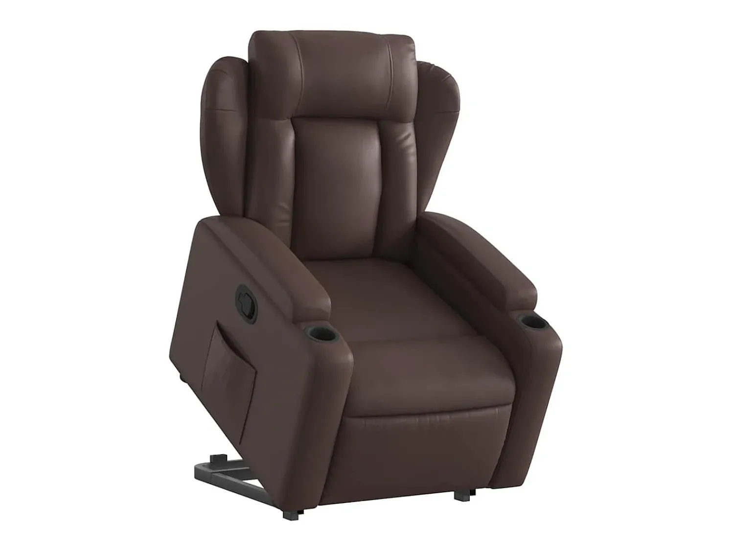 Poltrona* Poltrona Confortável | Poltrona reclinável elevatória couro artificial SHL669452 Castanho
