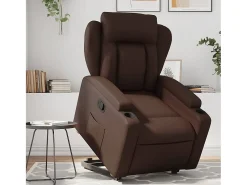Poltrona* Poltrona Confortável | Poltrona reclinável elevatória couro artificial SHL669452 Castanho