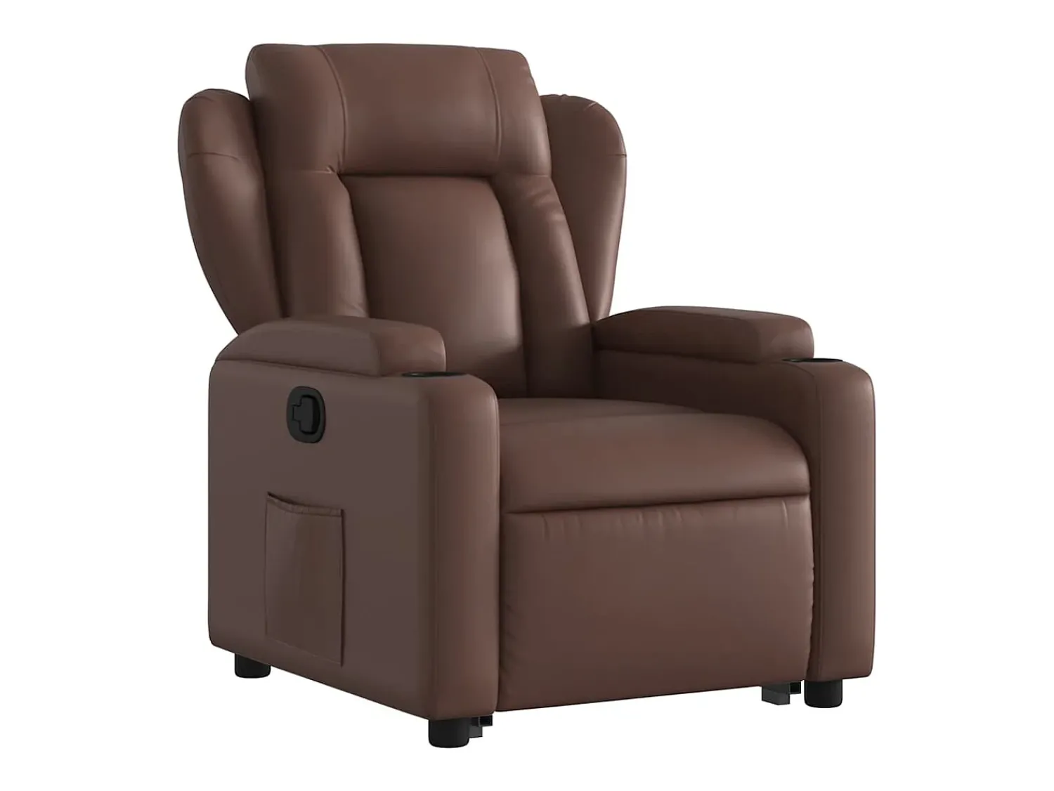 Poltrona* Poltrona Confortável | Poltrona reclinável elevatória couro artificial SHL669452 Castanho