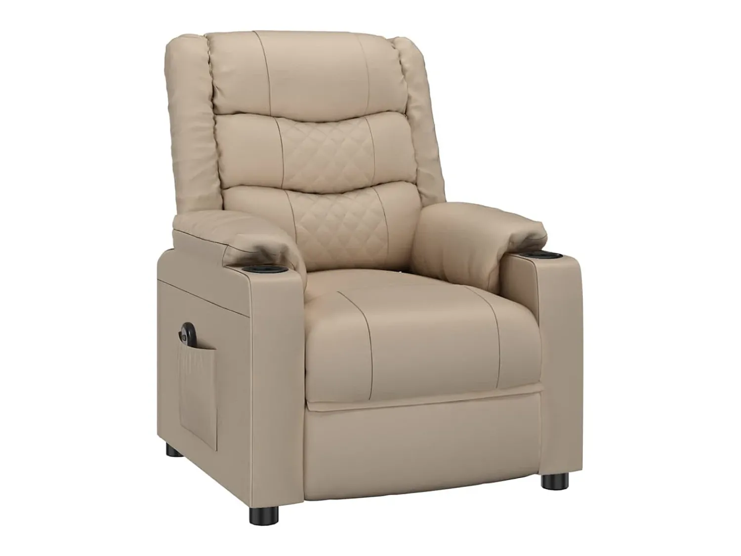 Poltrona Confortável | Poltrona reclinável elétrica couro artificial cor cappuccino SHL763474^ Poltrona