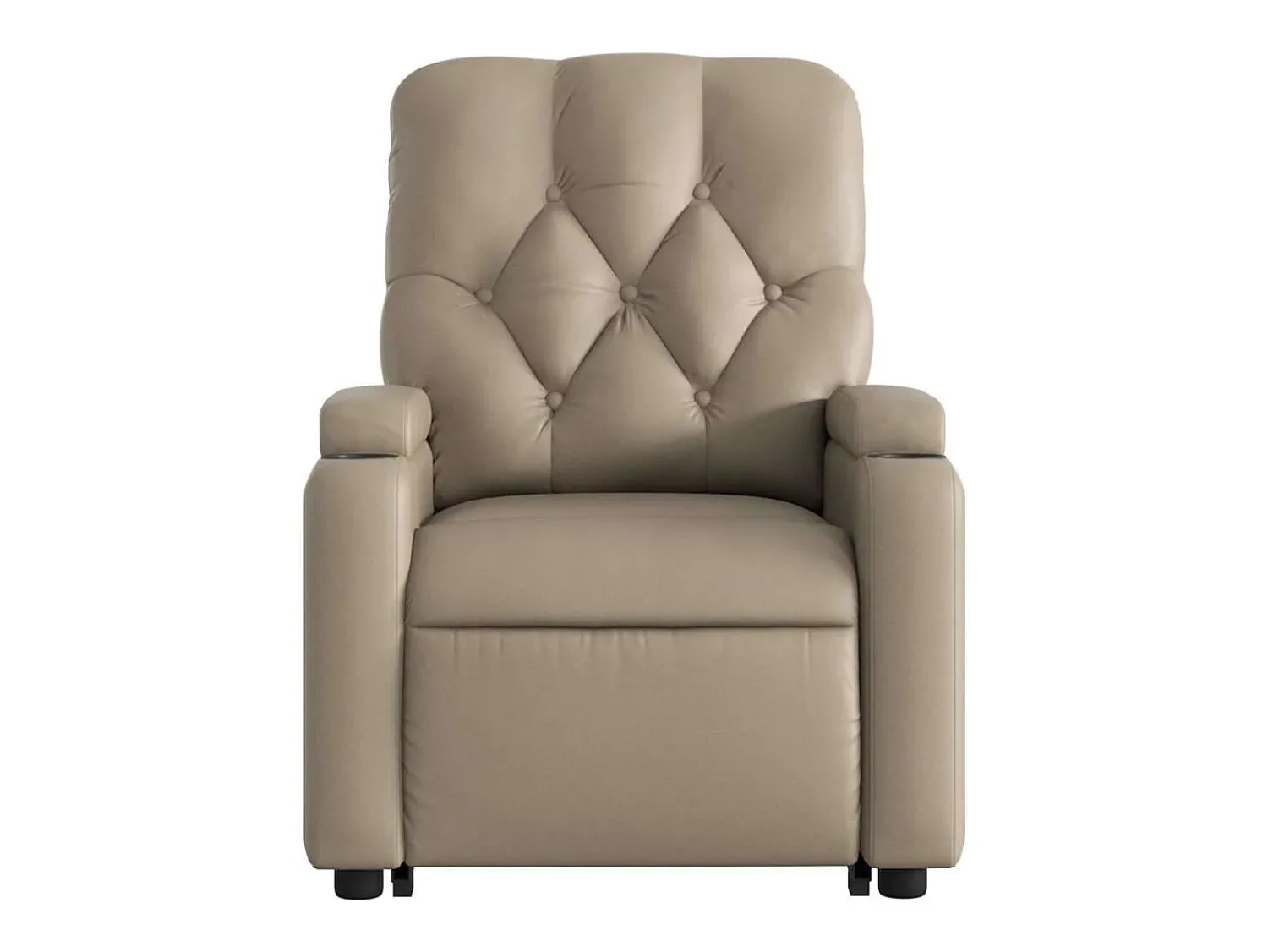 Poltrona| Poltrona Confortável | Poltrona reclinável elevatória couro artificial cor cappuccino SHL454099 Castanho