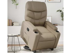 Poltrona* Poltrona Confortável | Poltrona reclinável elevatória couro artificial cor cappuccino SHL346407 Castanho