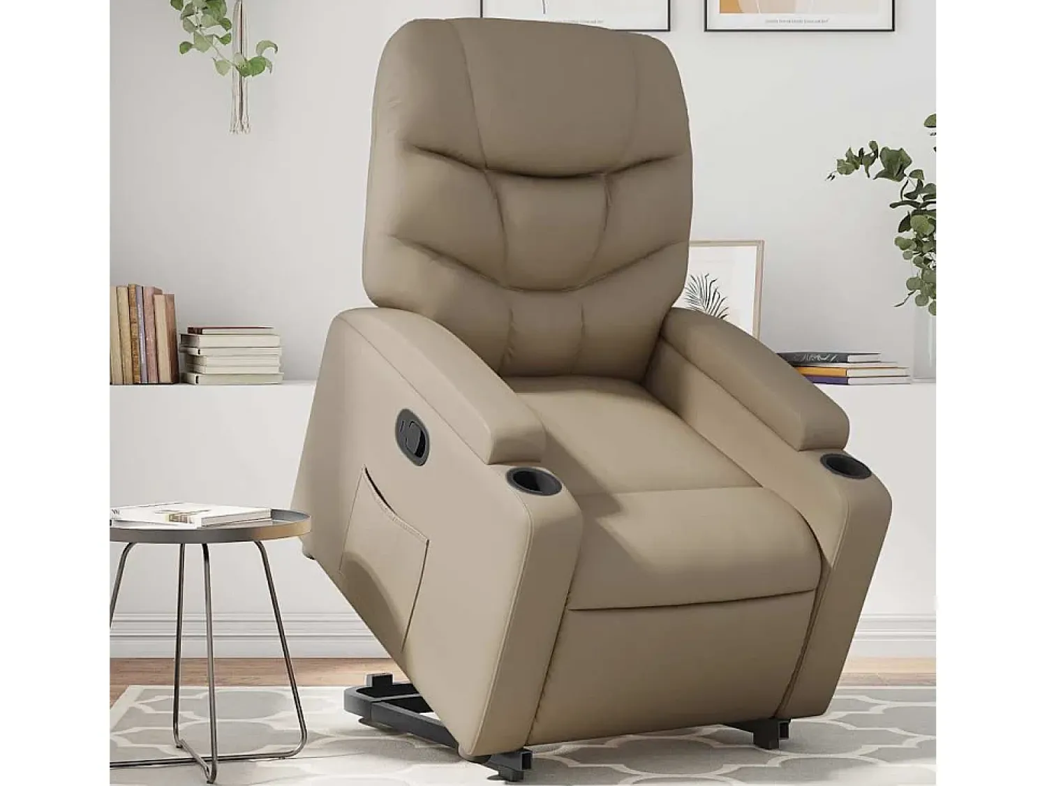 Poltrona* Poltrona Confortável | Poltrona reclinável elevatória couro artificial cor cappuccino SHL346407 Castanho