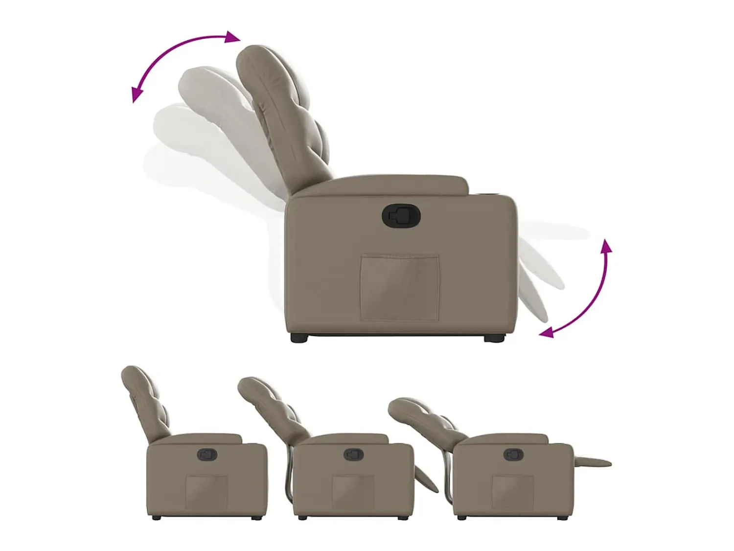 Poltrona* Poltrona Confortável | Poltrona reclinável elevatória couro artificial cor cappuccino SHL346407 Castanho