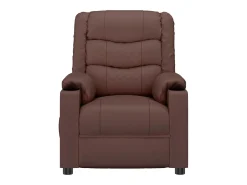 Best Poltrona Confortável | Poltrona reclinável elétrica couro artificial SHL938725 Castanho