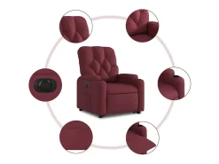 Clearance Poltrona Confortável | Poltrona reclinável elevatória elétrica tecido -tinto SHL56304 Vermelho