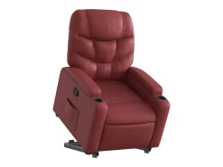 Poltrona| Poltrona Confortável | Poltrona reclinável elevatória couro artificial tinto SHL483618 Vermelho
