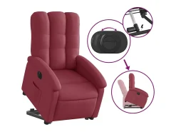 Poltrona* Poltrona Confortável | Poltrona reclinável elevatória elétrica tecido -tinto SHL813603 Vermelho