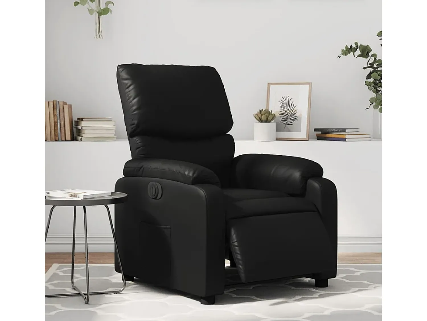 Poltrona* Poltrona Confortável | Poltrona reclinável elétrica couro artificial SHL409278 Preto