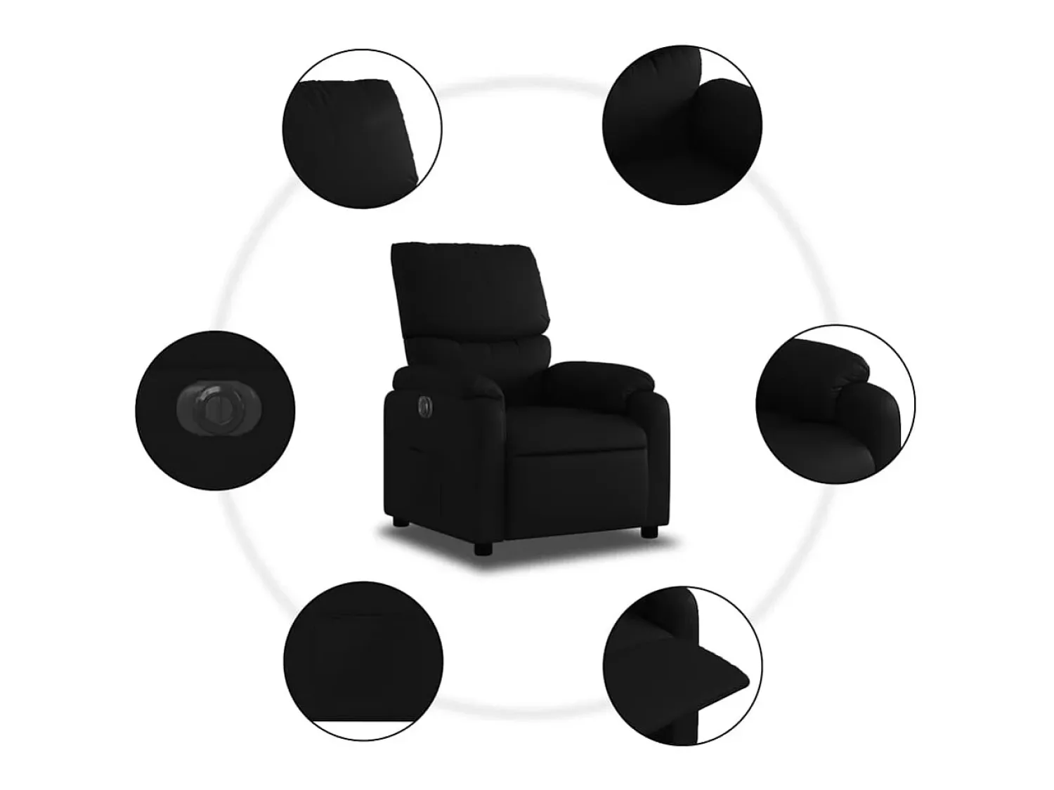 Poltrona* Poltrona Confortável | Poltrona reclinável elétrica couro artificial SHL409278 Preto