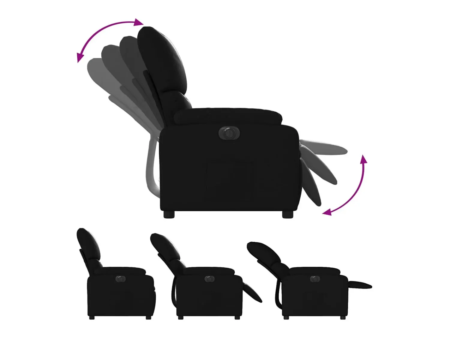 Poltrona* Poltrona Confortável | Poltrona reclinável elétrica couro artificial SHL409278 Preto