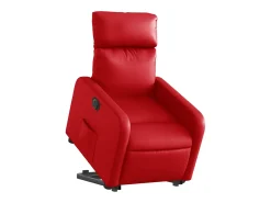 Poltrona Confortável | Poltrona reclinável elevatória elétrica couro artif. SHL339152 Vermelho