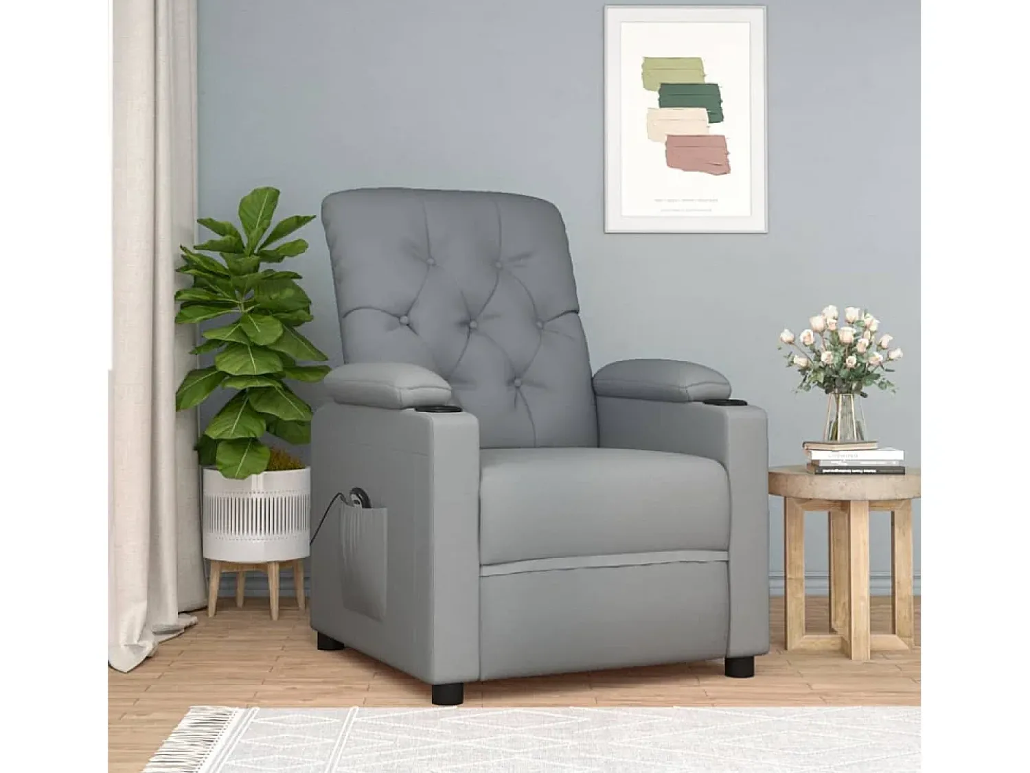 Clearance Poltrona Confortável | Poltrona reclinável elétrica tecido -claro SHL29910 Cinzento