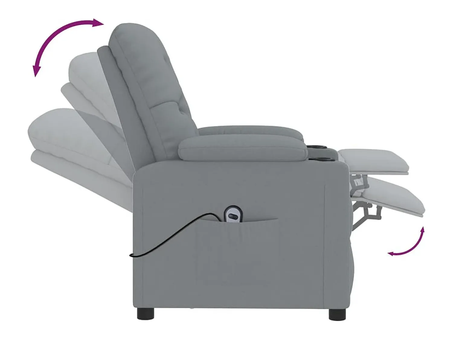 Clearance Poltrona Confortável | Poltrona reclinável elétrica tecido -claro SHL29910 Cinzento