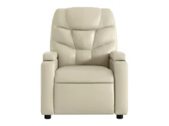 Poltrona| Poltrona Confortável | Poltrona reclinável elétrica couro artificial cor SHL863230 Creme