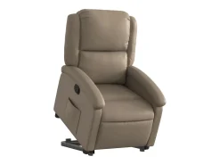 Poltrona| Poltrona Confortável | Poltrona reclinável elevatória couro artificial cor cappuccino SHL9374 Castanho