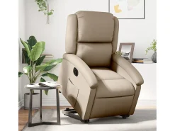 Poltrona* Poltrona Confortável | Poltrona reclinável elevatória elétrica couro artif. cappuccino SHL869728 Castanho