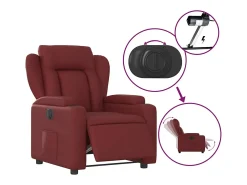 Poltrona| Poltrona Confortável | Poltrona reclinável elétrica couro artificial tinto SHL81999 Vermelho