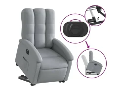 Discount Poltrona Confortável | Poltrona reclinável elevatória elétrica tecido -claro SHL999054 Cinzento