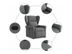 Poltrona* Poltrona Confortável | Poltrona reclinável elevatória tecido cinzento-escuro SHL103183 Cinza antracite