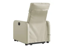 Clearance Poltrona Confortável | Poltrona reclinável elevatória elétrica couro artificial SHL350633 Creme
