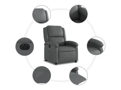Poltrona| Poltrona Confortável | Poltrona reclinável elétrica couro artificial SHL910685 Cinzento