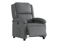 Poltrona| Poltrona Confortável | Poltrona reclinável elétrica couro artificial SHL910685 Cinzento