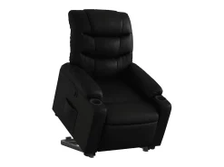 New Poltrona Confortável | Poltrona reclinável elevatória couro artificial SHL764463 Preto