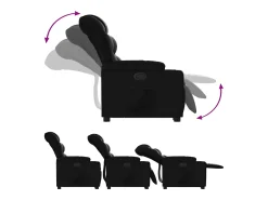 New Poltrona Confortável | Poltrona reclinável elevatória couro artificial SHL764463 Preto