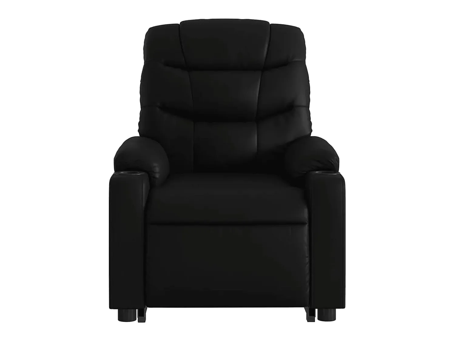 New Poltrona Confortável | Poltrona reclinável elevatória couro artificial SHL764463 Preto