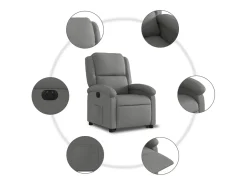 Poltrona| Poltrona Confortável | Poltrona reclinável elevatória elétrica tecido cinzento-escuro SHL778238 Cinza antracite