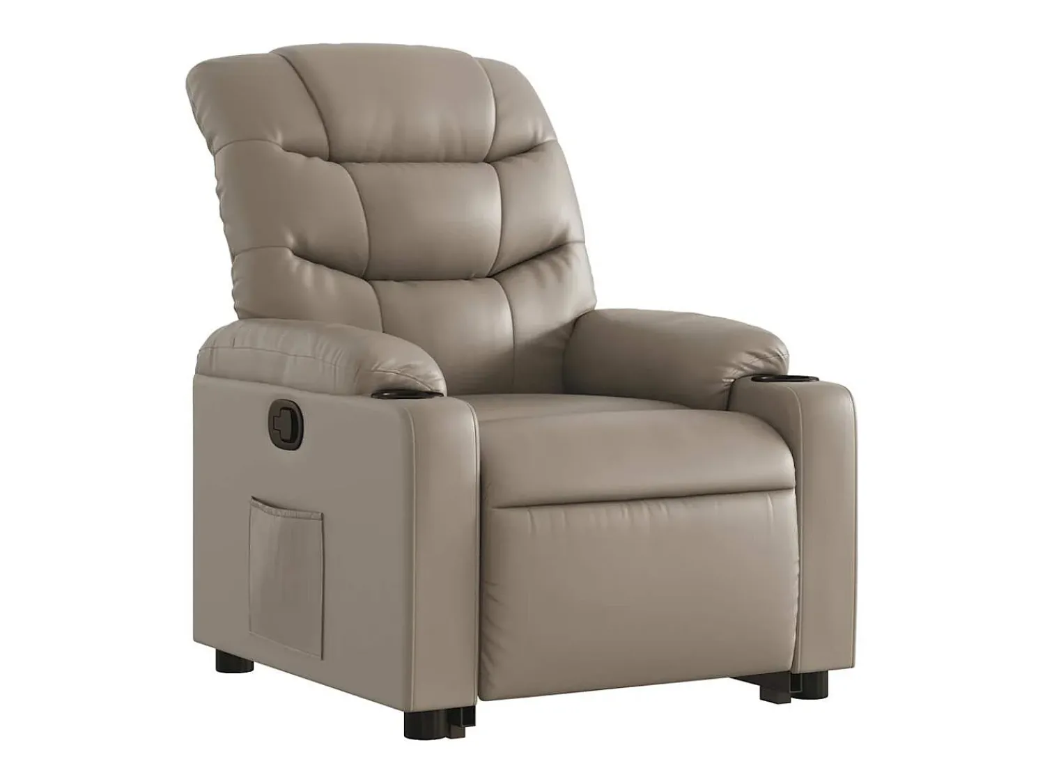 Outlet Poltrona Confortável | Poltrona reclinável elevatória couro artificial cor cappuccino SHL909950 Castanho