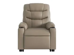 Outlet Poltrona Confortável | Poltrona reclinável elevatória couro artificial cor cappuccino SHL909950 Castanho