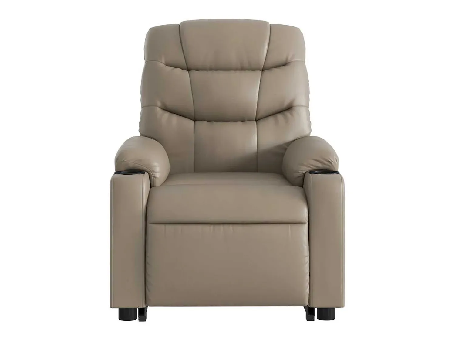 Outlet Poltrona Confortável | Poltrona reclinável elevatória couro artificial cor cappuccino SHL909950 Castanho
