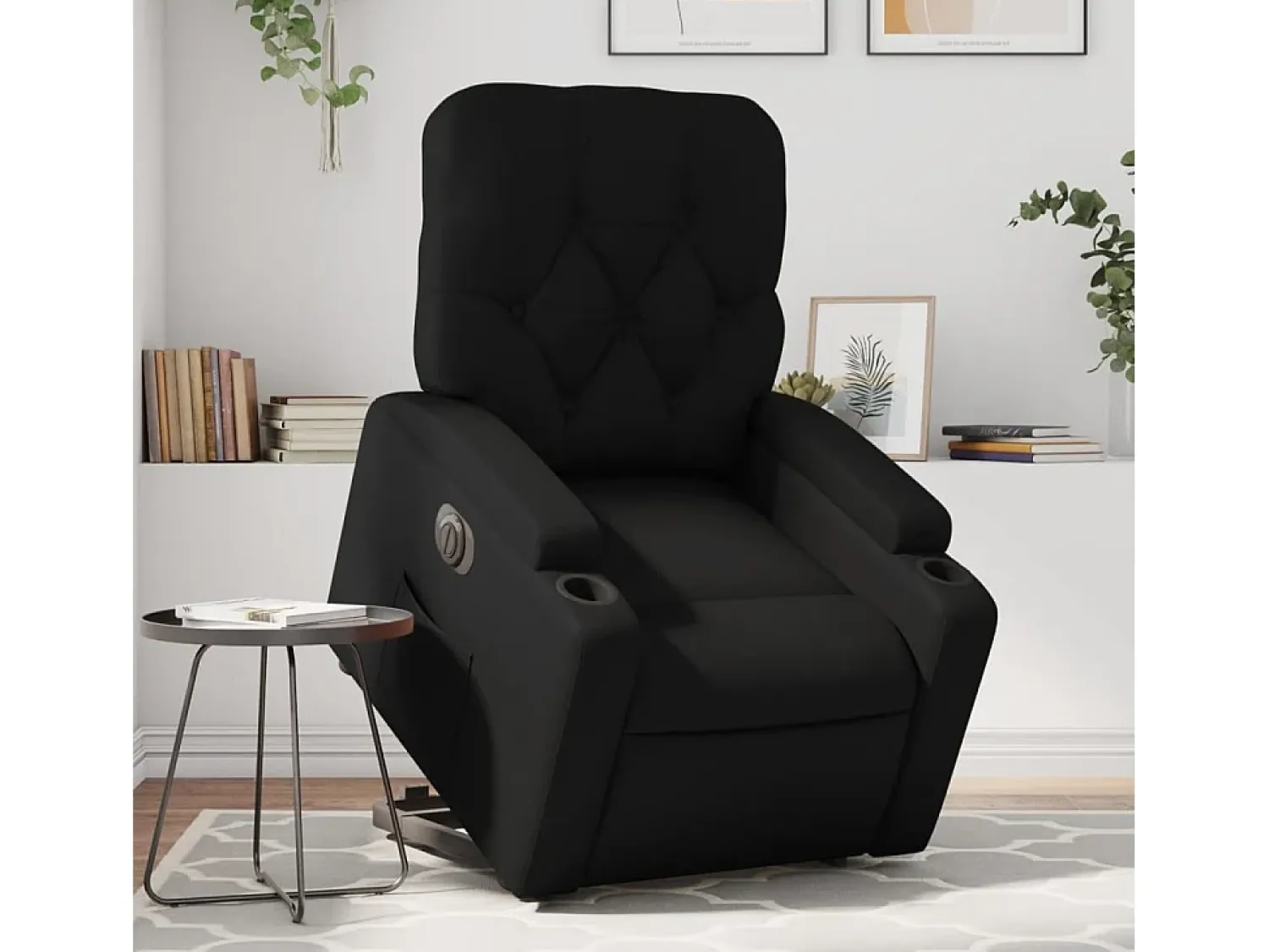Poltrona* Poltrona Confortável | Poltrona reclinável elevatória elétrica couro artificial SHL86234 Preto