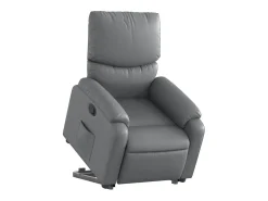 Poltrona| Poltrona Confortável | Poltrona reclinável elevatória couro artificial SHL30254 Cinzento