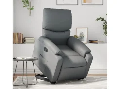 Poltrona| Poltrona Confortável | Poltrona reclinável elevatória couro artificial SHL30254 Cinzento