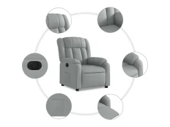 Poltrona* Poltrona Confortável | Poltrona reclinável elétrica tecido -claro SHL355831 Cinzento