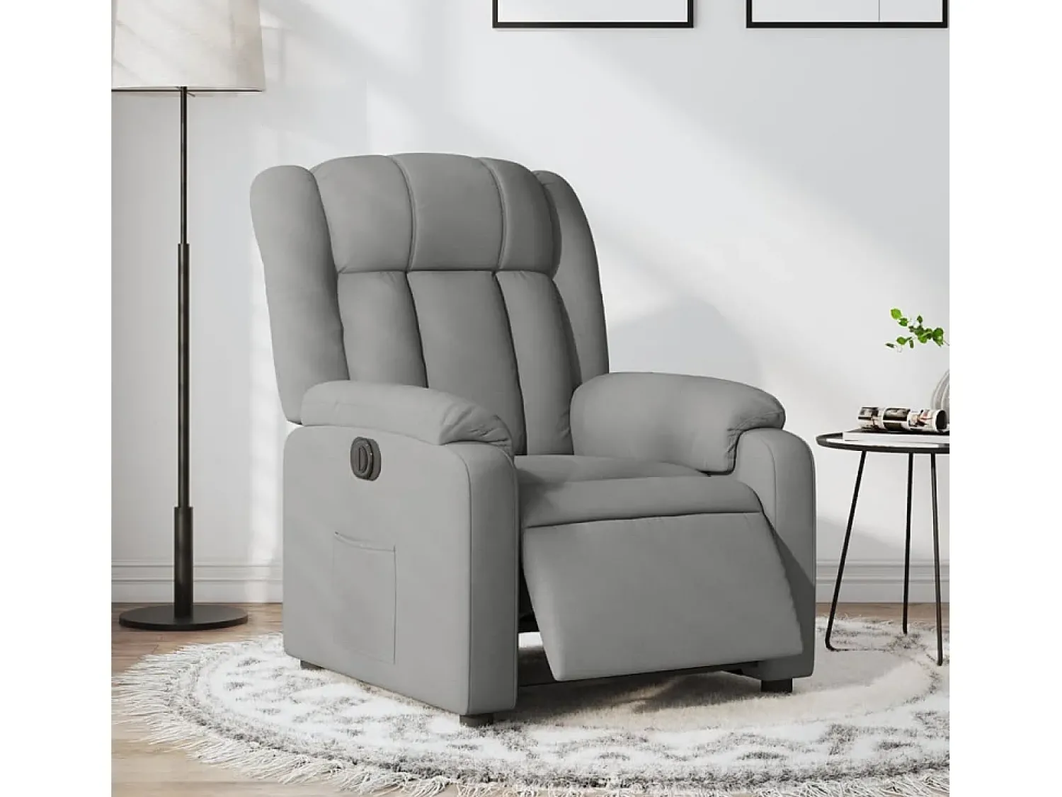 Poltrona* Poltrona Confortável | Poltrona reclinável elétrica tecido -claro SHL355831 Cinzento
